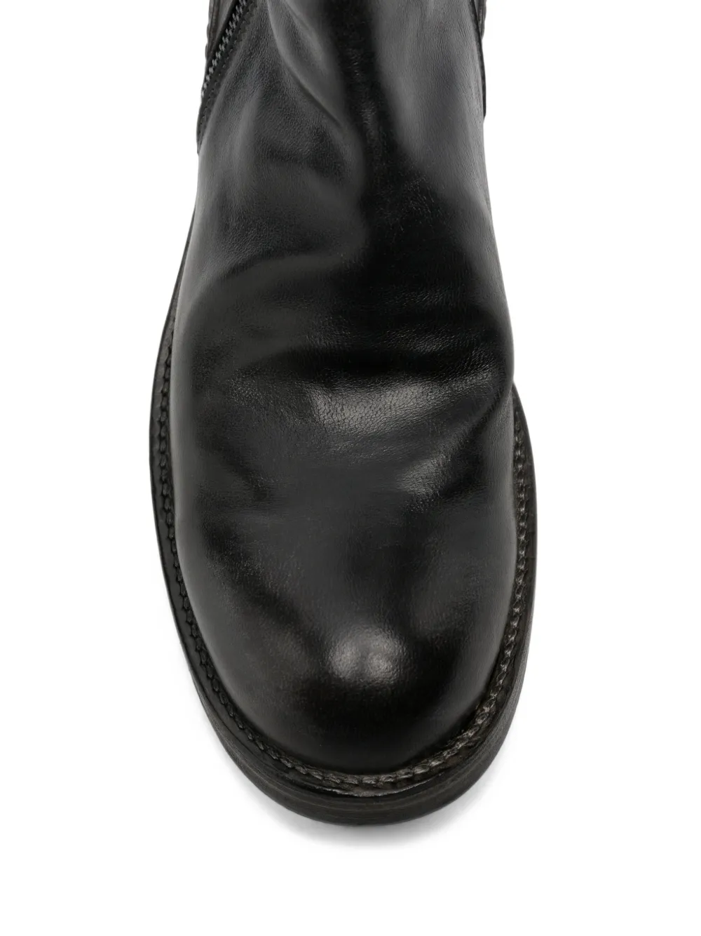 Shoto leather side-zip ankle boots Zwart