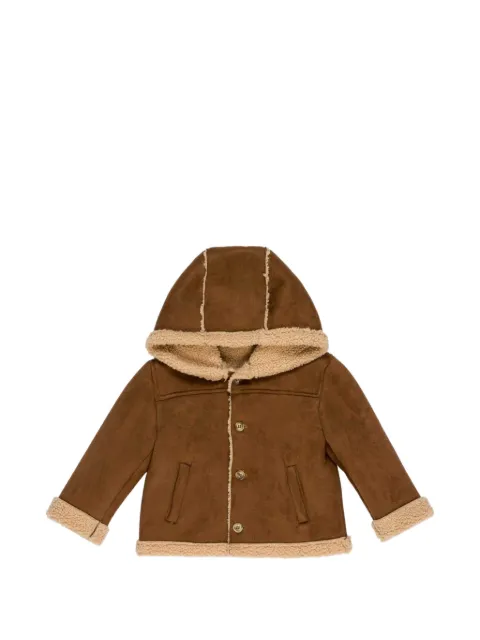 Miss Grant Kids U+E' hooded shearling-effect duffle coat