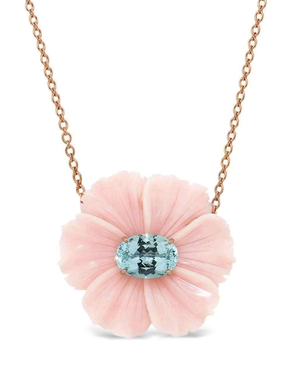 Irene Neuwirth Collana Tropical Flower con acquamarina e opale - Rosa