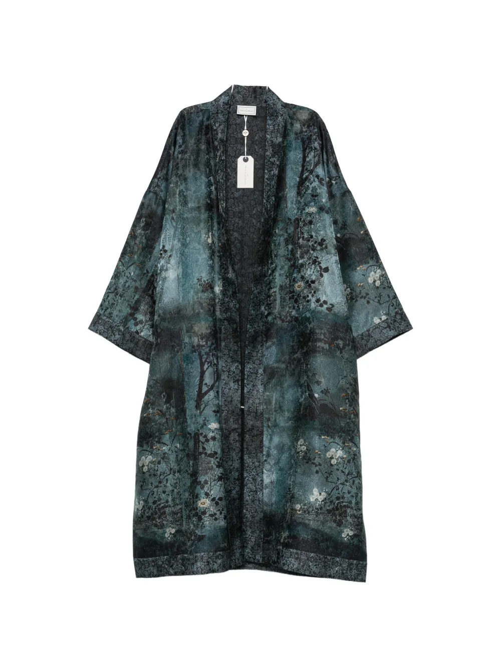 Pierre-Louis Mascia floral-print silk kimono - Blau