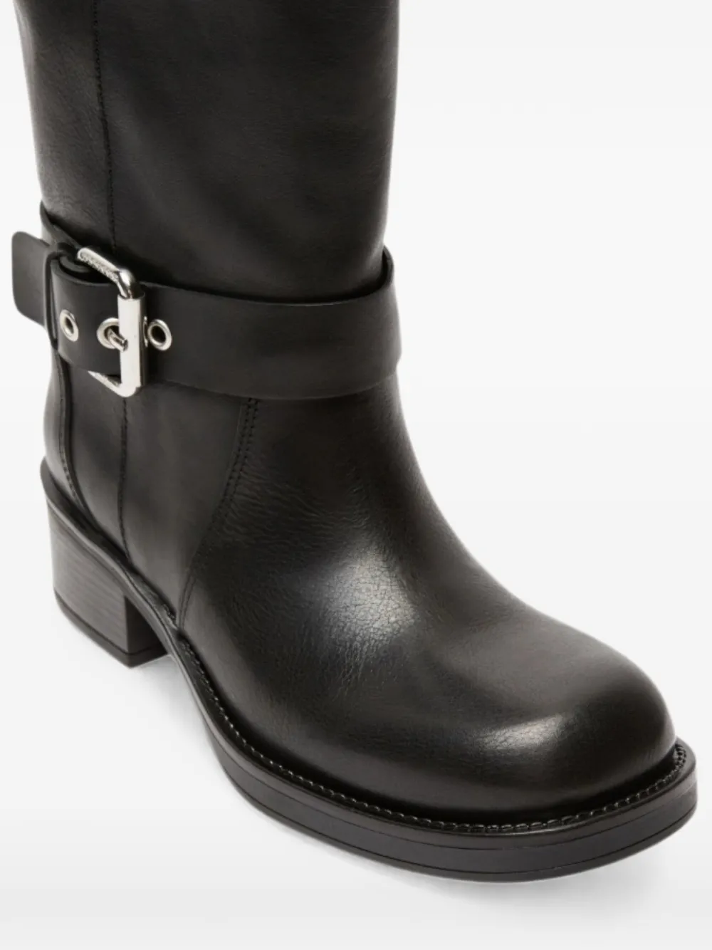 Weekend Max Mara buckle-detail leather boots Zwart