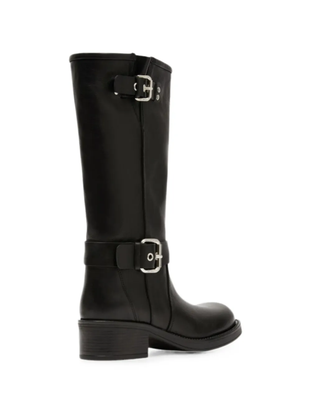 Weekend Max Mara buckle-detail leather boots Zwart