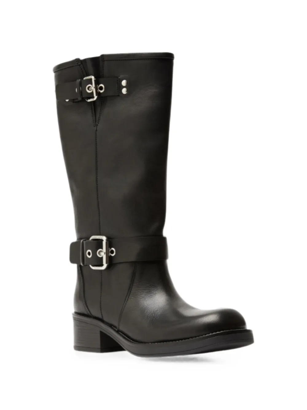 Weekend Max Mara buckle-detail leather boots Zwart