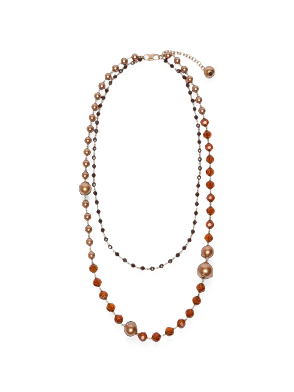 Weekend Max Mara double-strand necklace with large and small beads - gold - Oro
