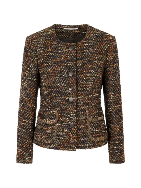Tagliatore Kerry bouclé-knit chevron-pattern jacket