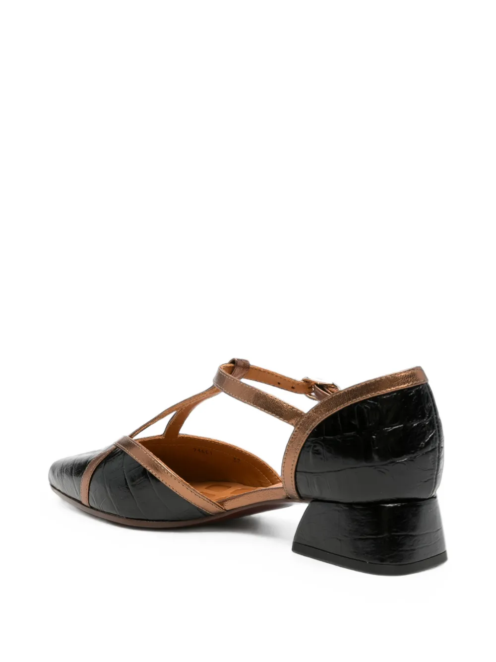 Chie Mihara croc-effect T-bar heeled pumps Zwart