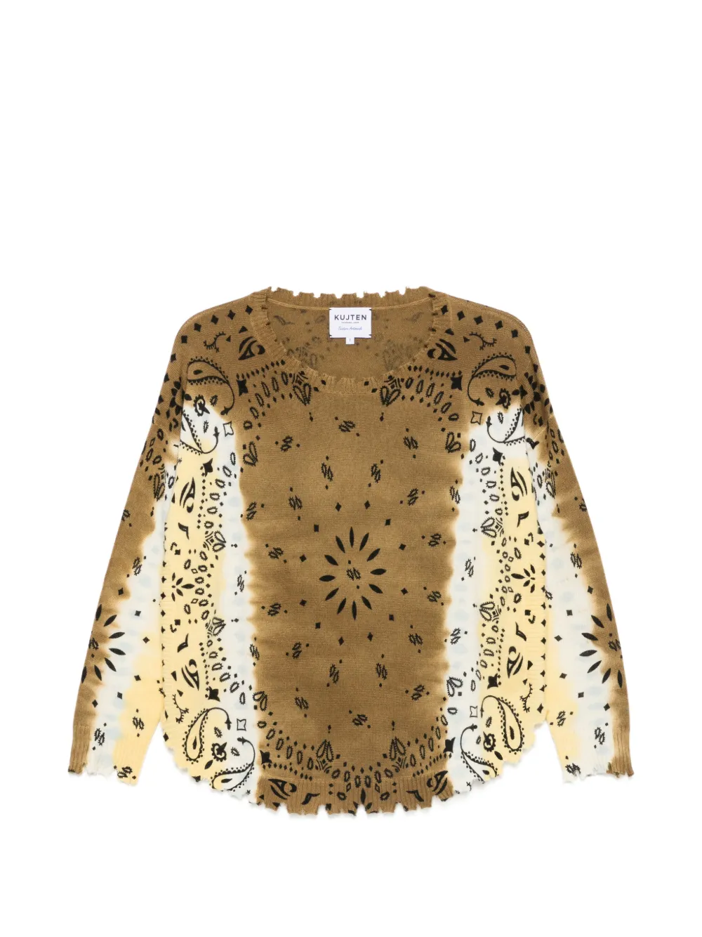 kujten bandana-print distressed sweater