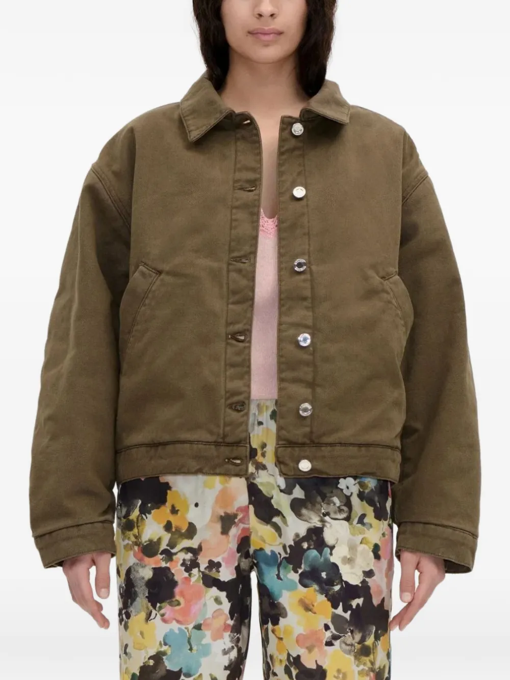 Stine Goya Button-up denim jack Bruin