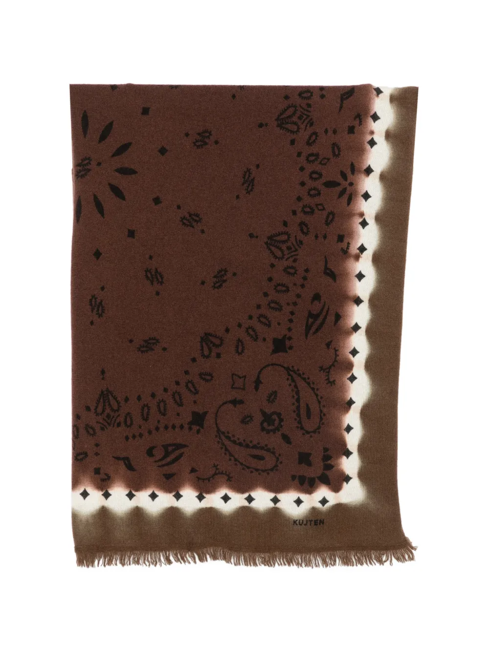 kujten Sciarpa con frange - Marrone