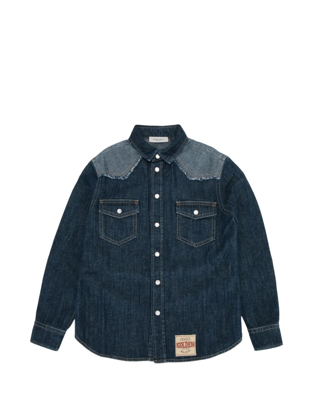 Golden Goose Kids Journey panelled denim shirt - Blau