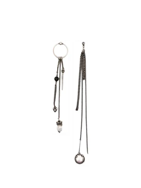 Ann Demeulemeester charm-detail asymmetric drop earrings