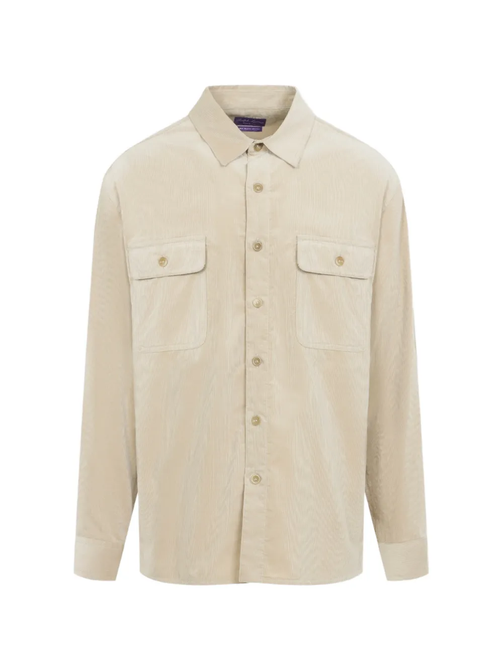 Ralph Lauren Purple Label corduroy-texture button-down shirt - Nude