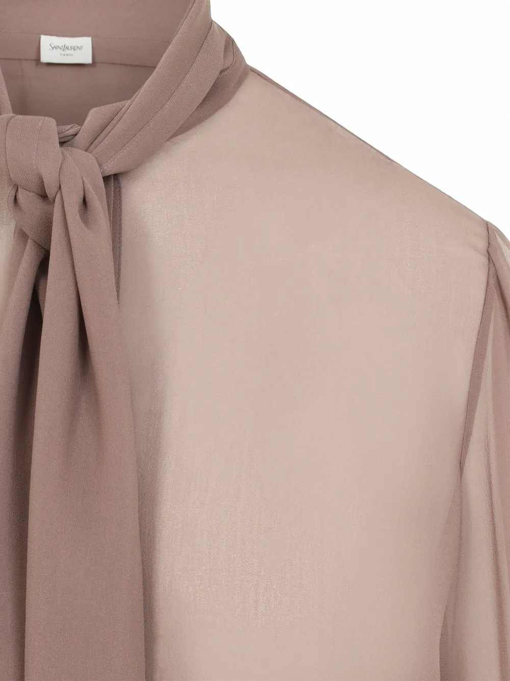 Saint Laurent Lavallière silk blouse Roze