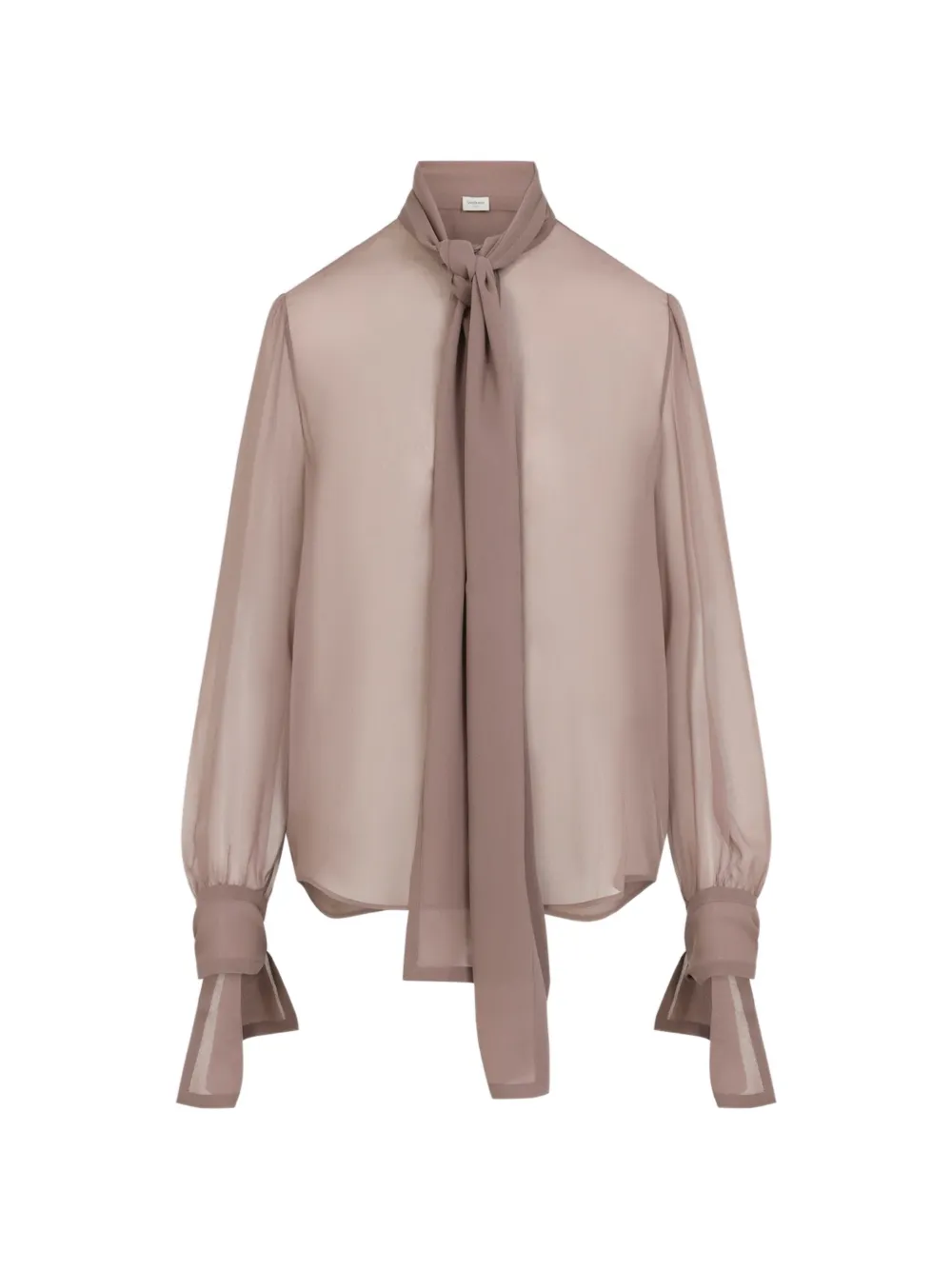 Saint Laurent Lavallière silk blouse Roze