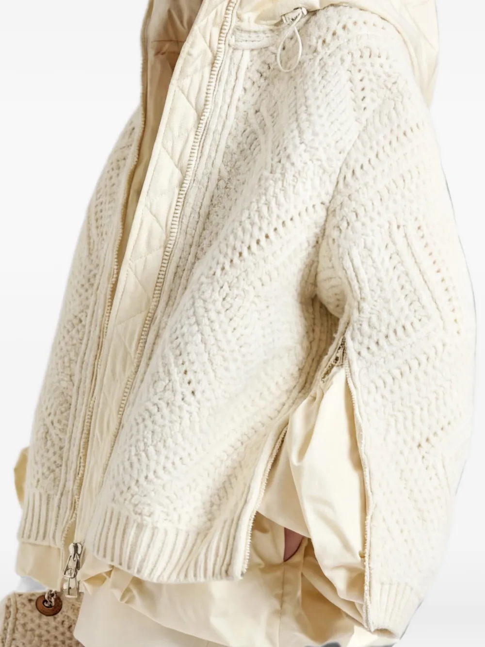 Ermanno Scervino Kabelgebreid gelaagd jack Beige