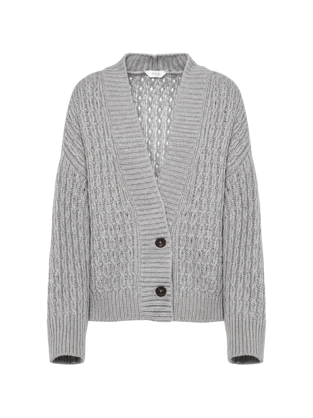 Malo Anna cable-knit cashmere cardigan - Grau