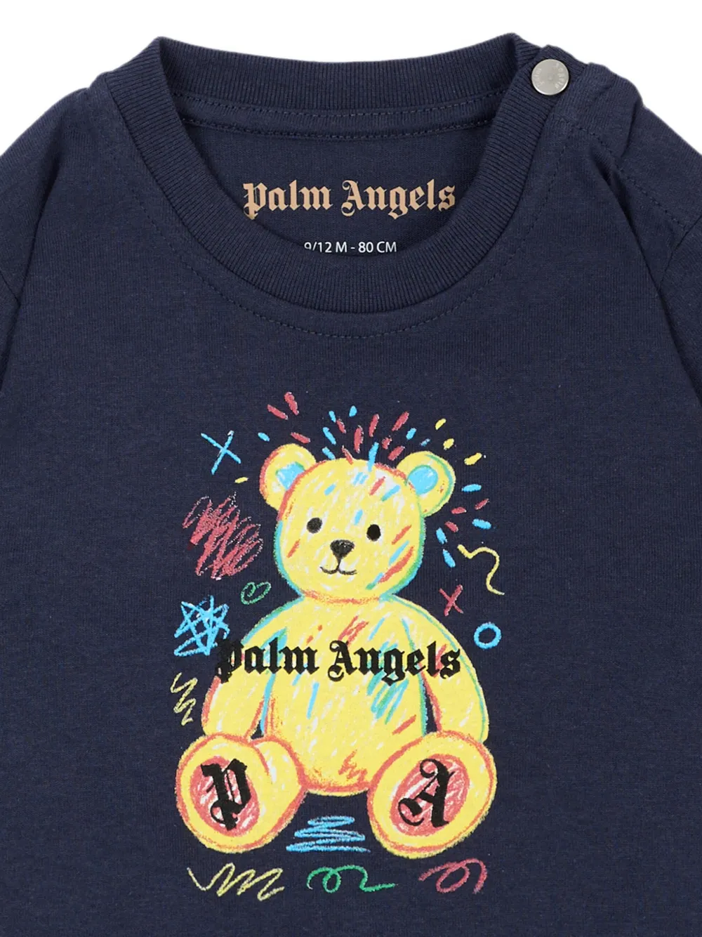Palm Angels Kids T-shirt met Bear-print Blauw