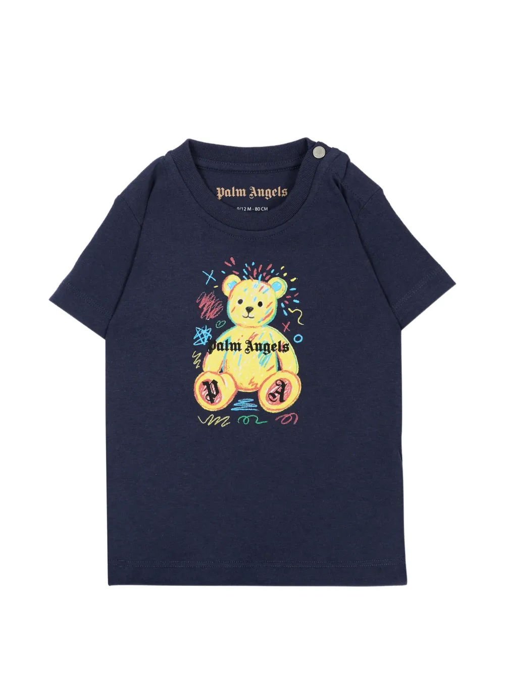 Palm Angels Kids Bear-print T-shirt - Blu