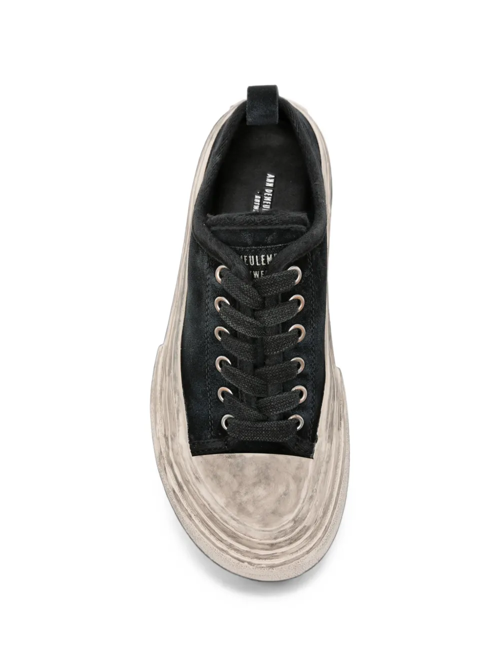 Ann Demeulemeester distressed-effect lace-up sneakers Zwart