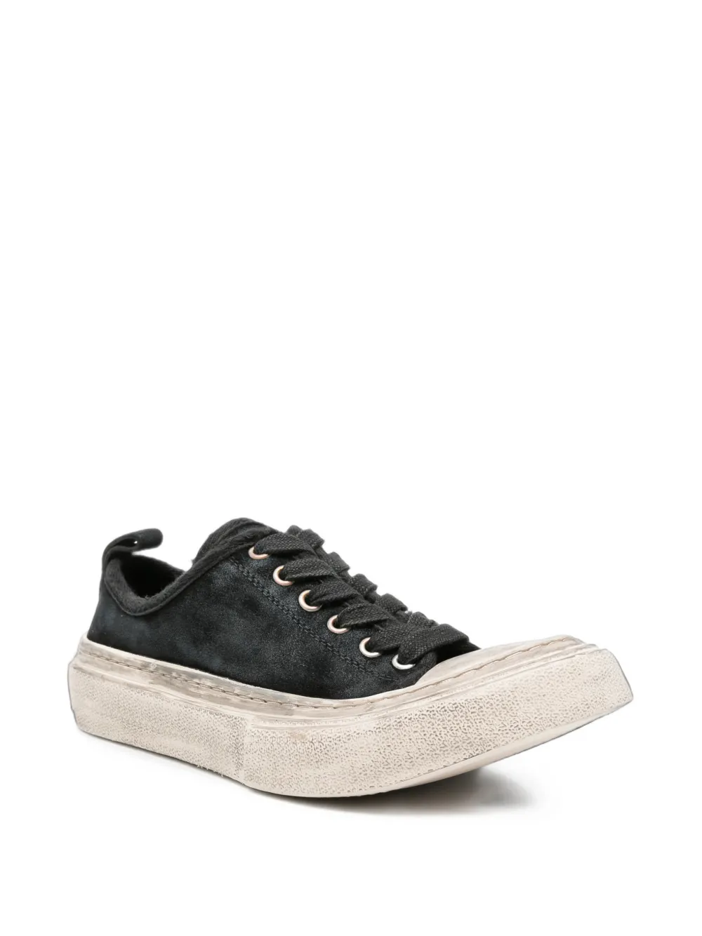 Ann Demeulemeester distressed-effect lace-up sneakers Zwart