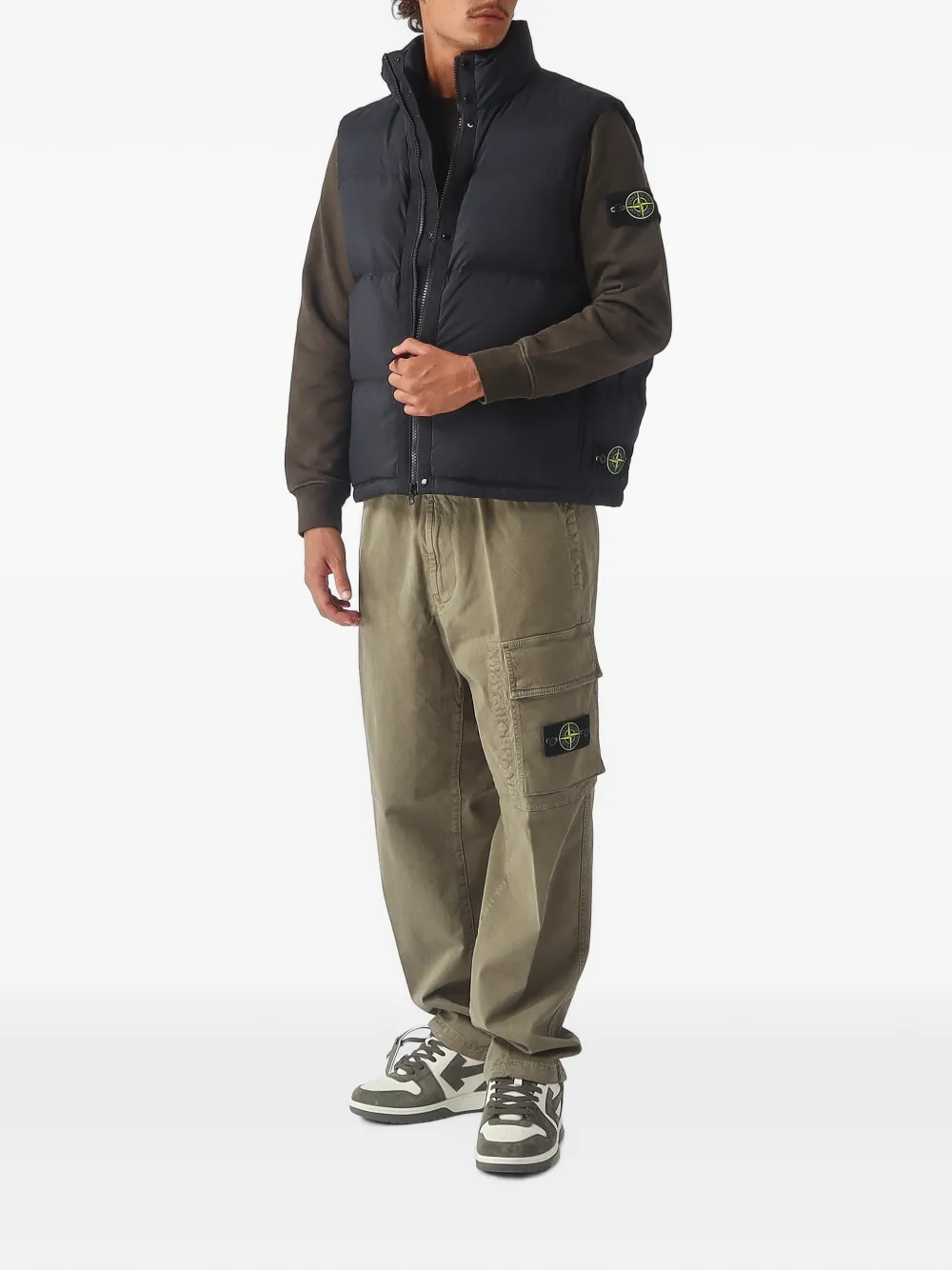 Stone Island G100004 Ripstop Cordura bodywarmer van geavanceerde stoffen Zwart