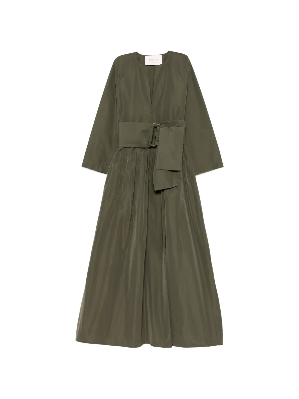 CO.GO belted pleated maxi dress