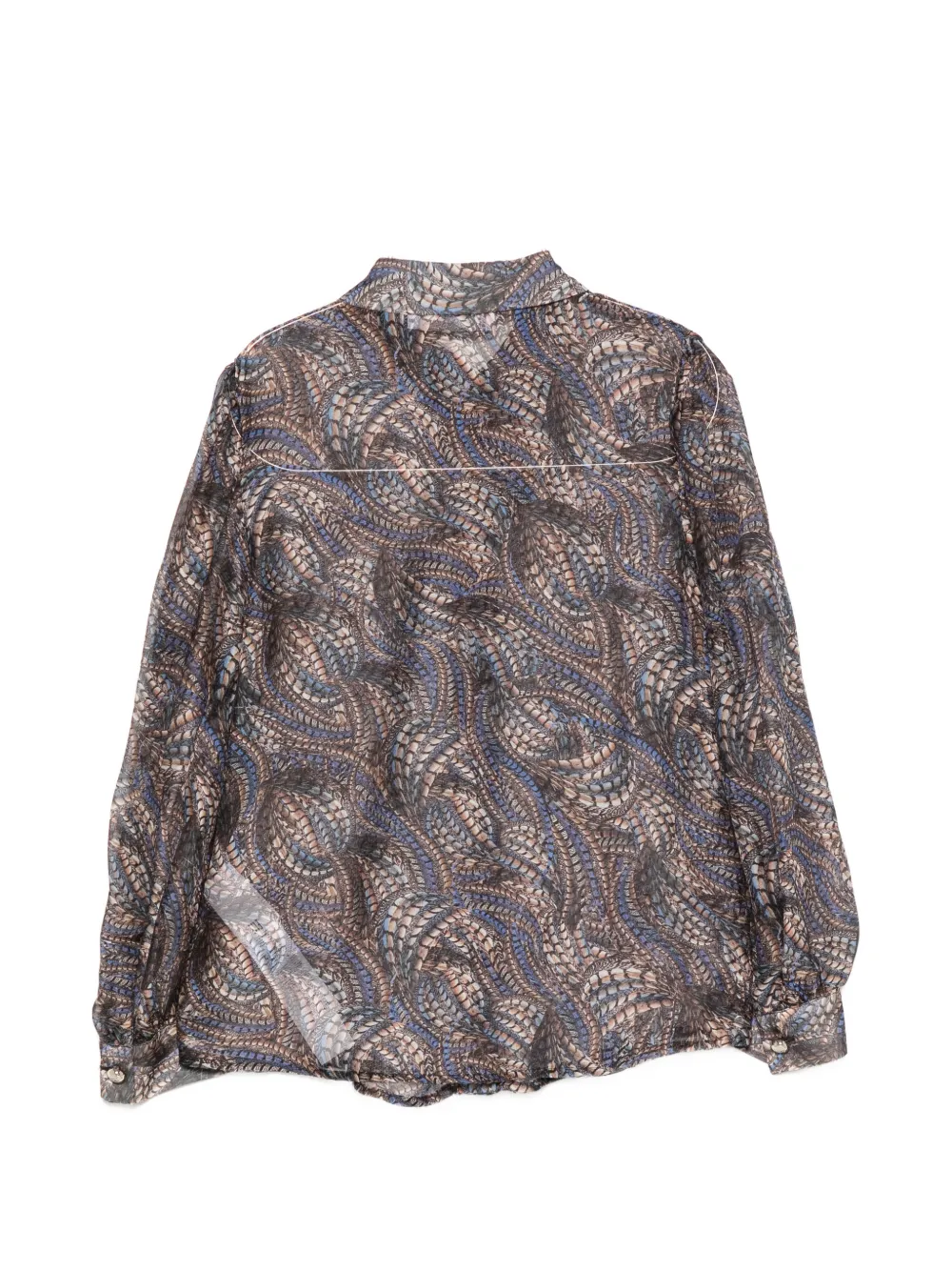Roberto Cavalli Junior Shirt met veren-print en strik Bruin