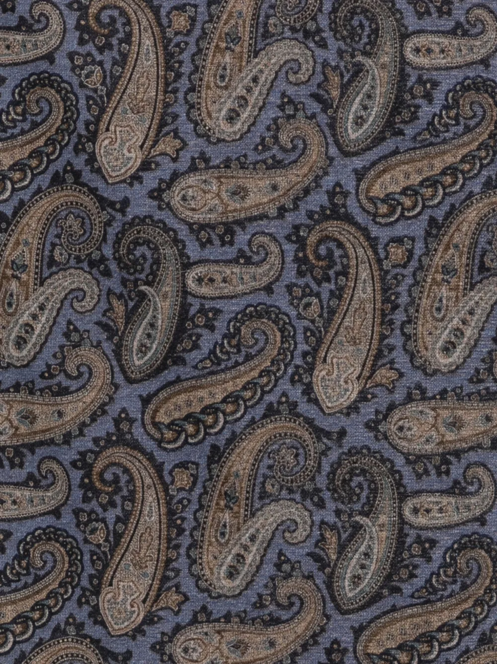 Kiton Sjaal met paisley-print en franje Blauw