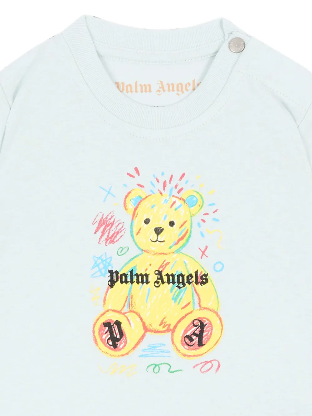 Palm Angels Kids T-shirt met Bear-print Blauw