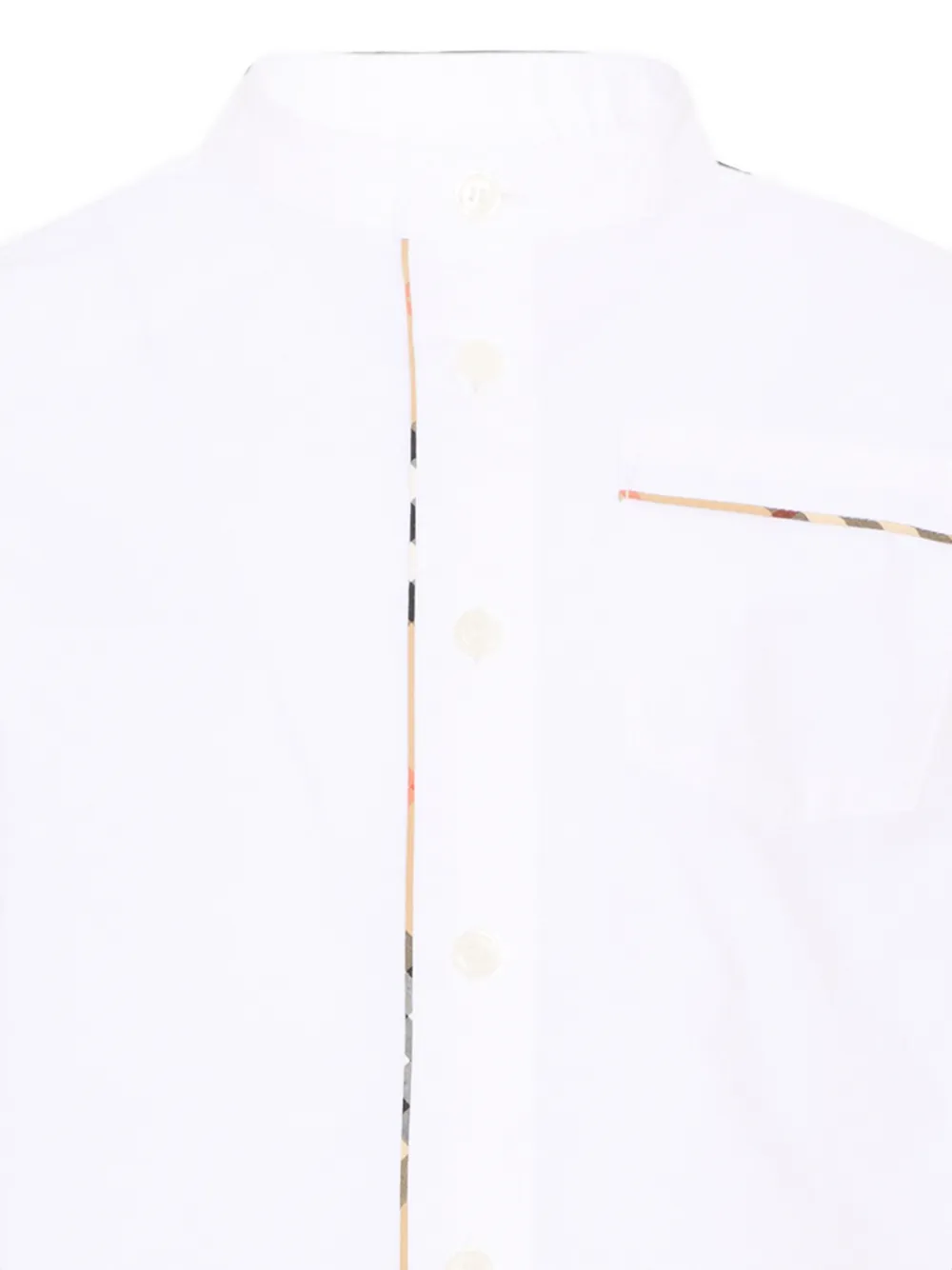Burberry Kids Shirt met geruite afwerking en bandkraag Wit