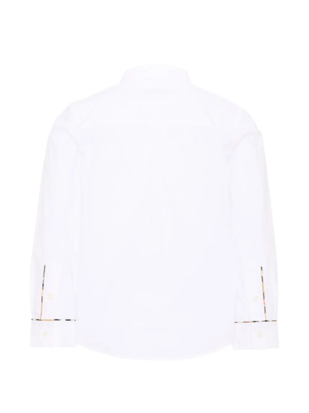 Burberry Kids Shirt met geruite afwerking en bandkraag Wit