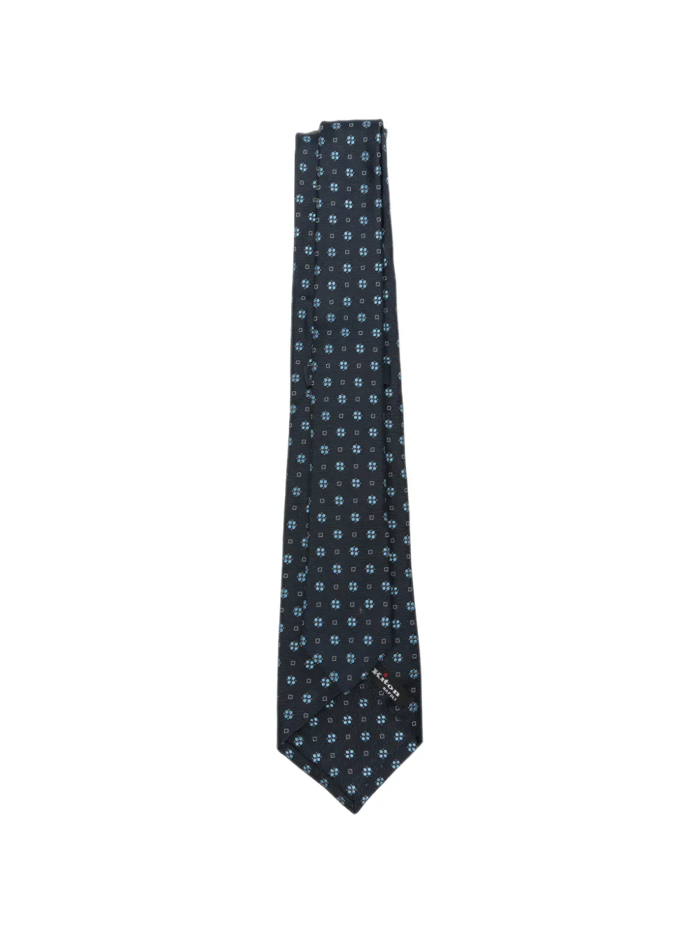 Kiton Stropdas met bloemenprint Blauw