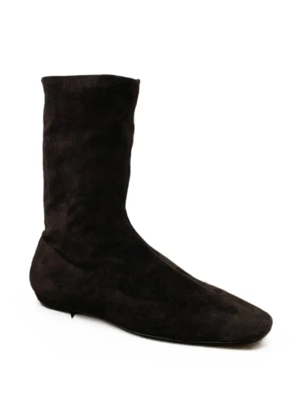 The Row Cindy Stretch Boots in Brown