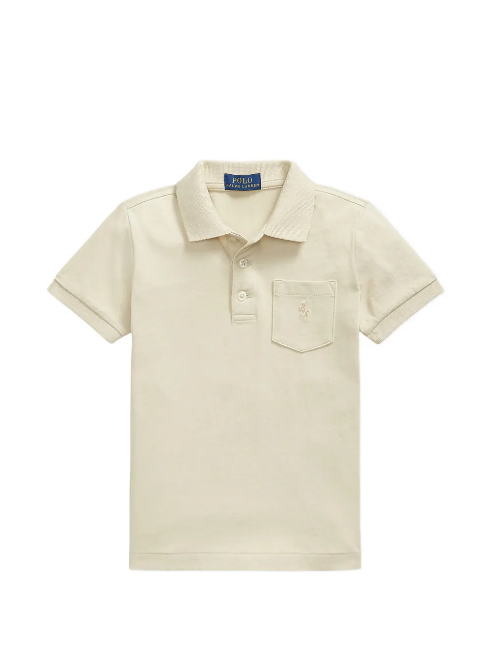 POLO RALPH LAUREN KIDS embroidered-logo pocket polo shirt Beige