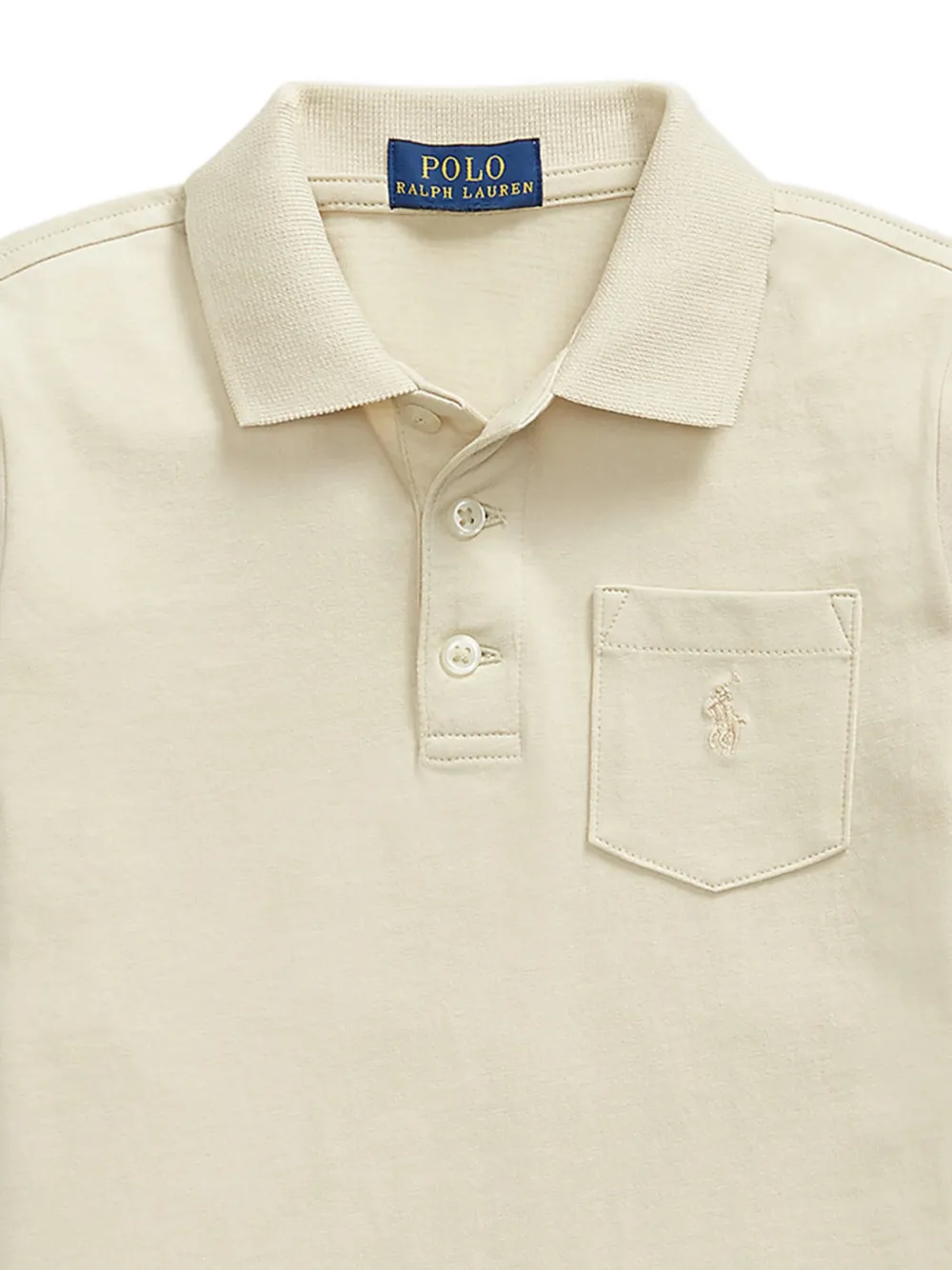 POLO RALPH LAUREN KIDS embroidered-logo pocket polo shirt Beige
