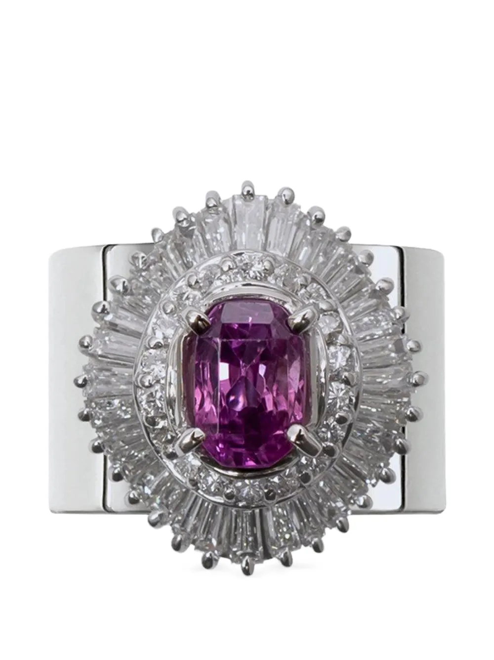 YUTAI Anello Revive con zaffiro rosa e diamanti - Argento