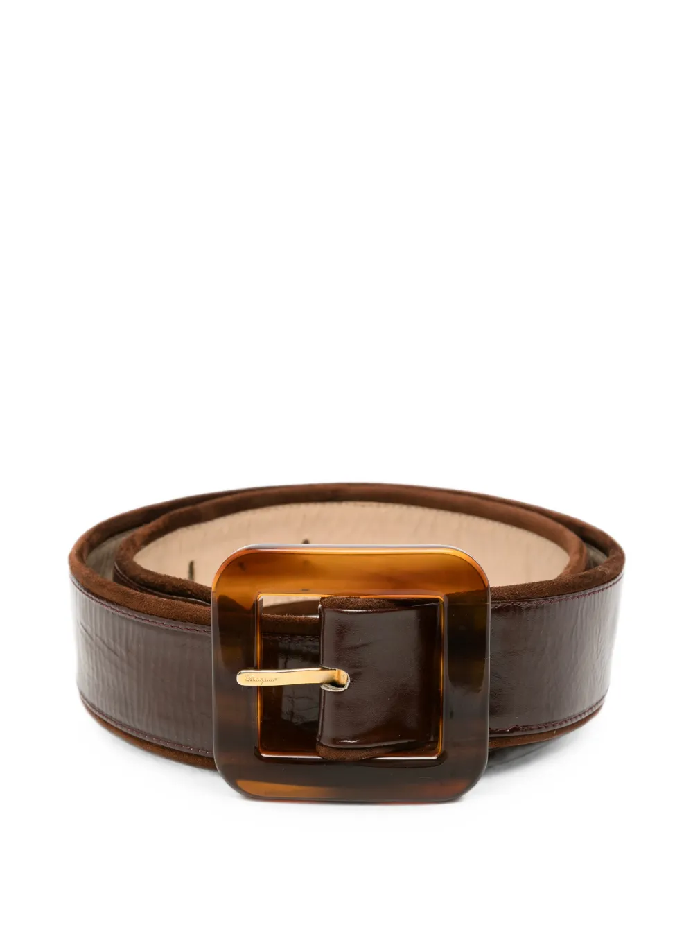 Ferragamo Pre-Owned Cintura con effetto tartarugato anni '70 - Marrone
