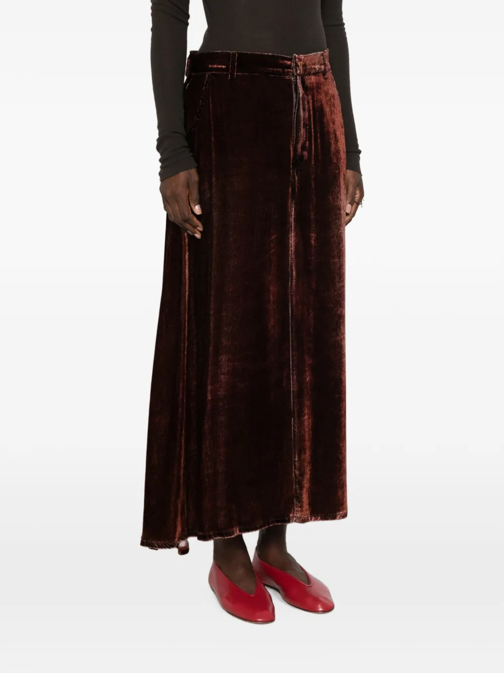 Pierre-Louis Mascia Kandox straight maxi-rok Bruin