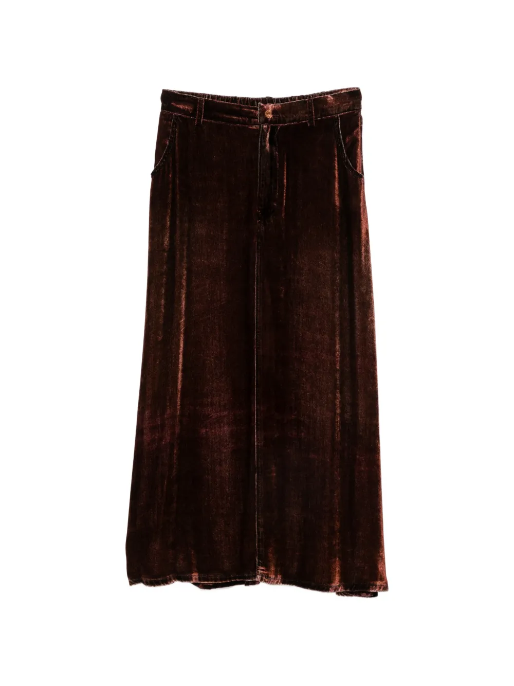 Pierre-Louis Mascia velvet-effect maxi skirt - Braun