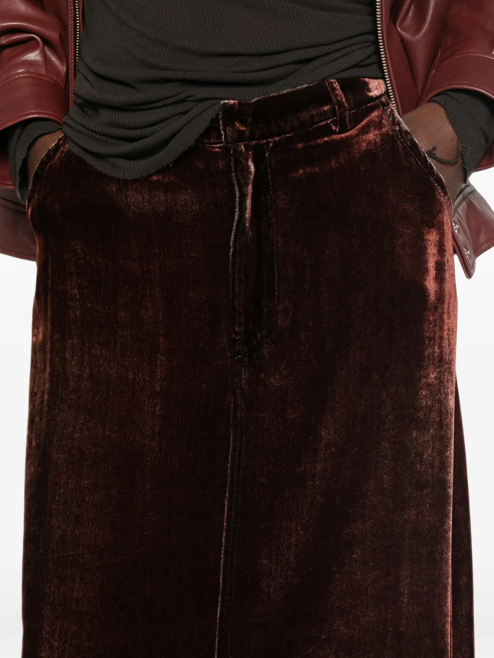 Pierre-Louis Mascia Kandox straight maxi-rok Bruin
