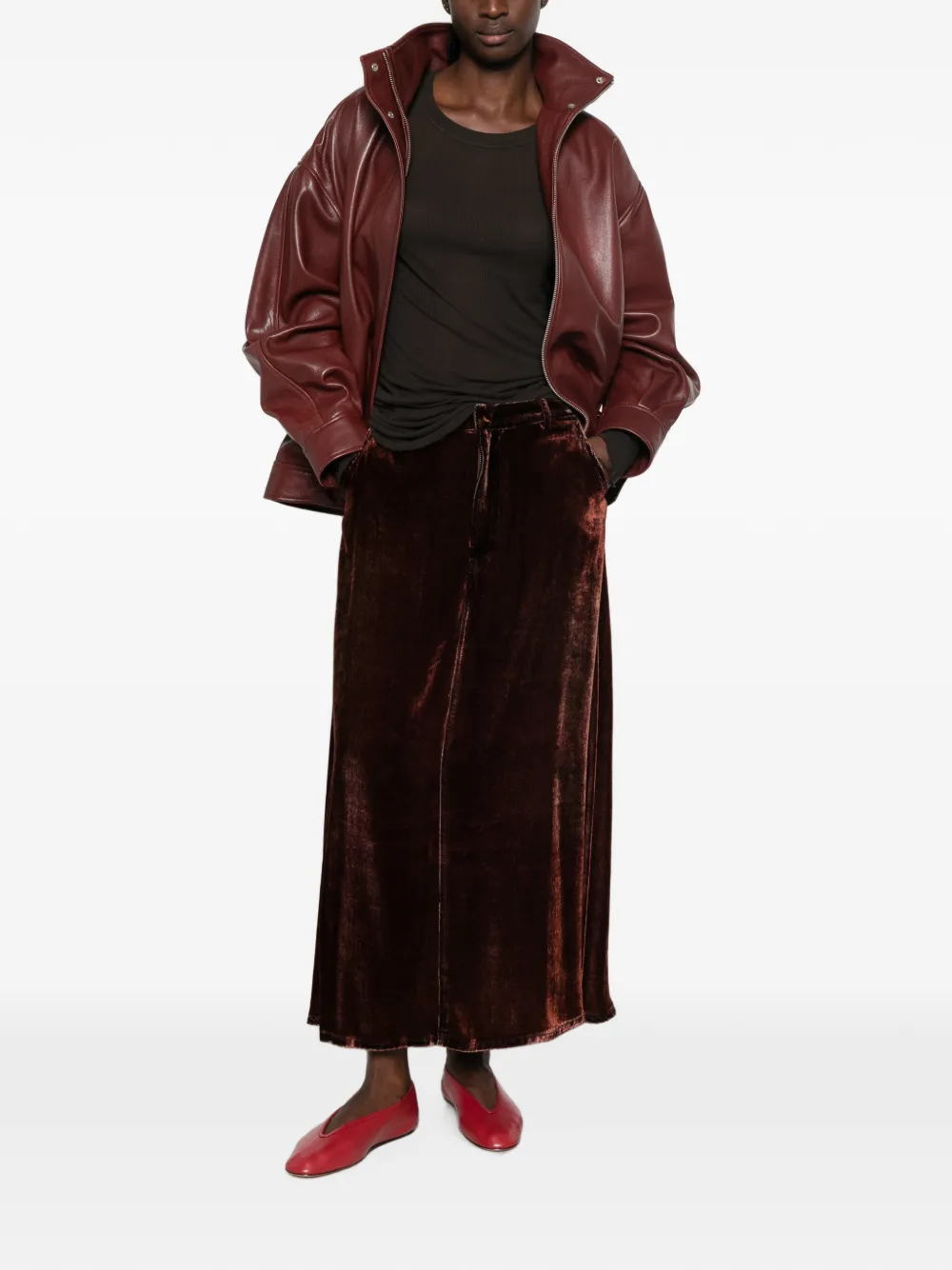 Pierre-Louis Mascia Kandox straight maxi-rok Bruin