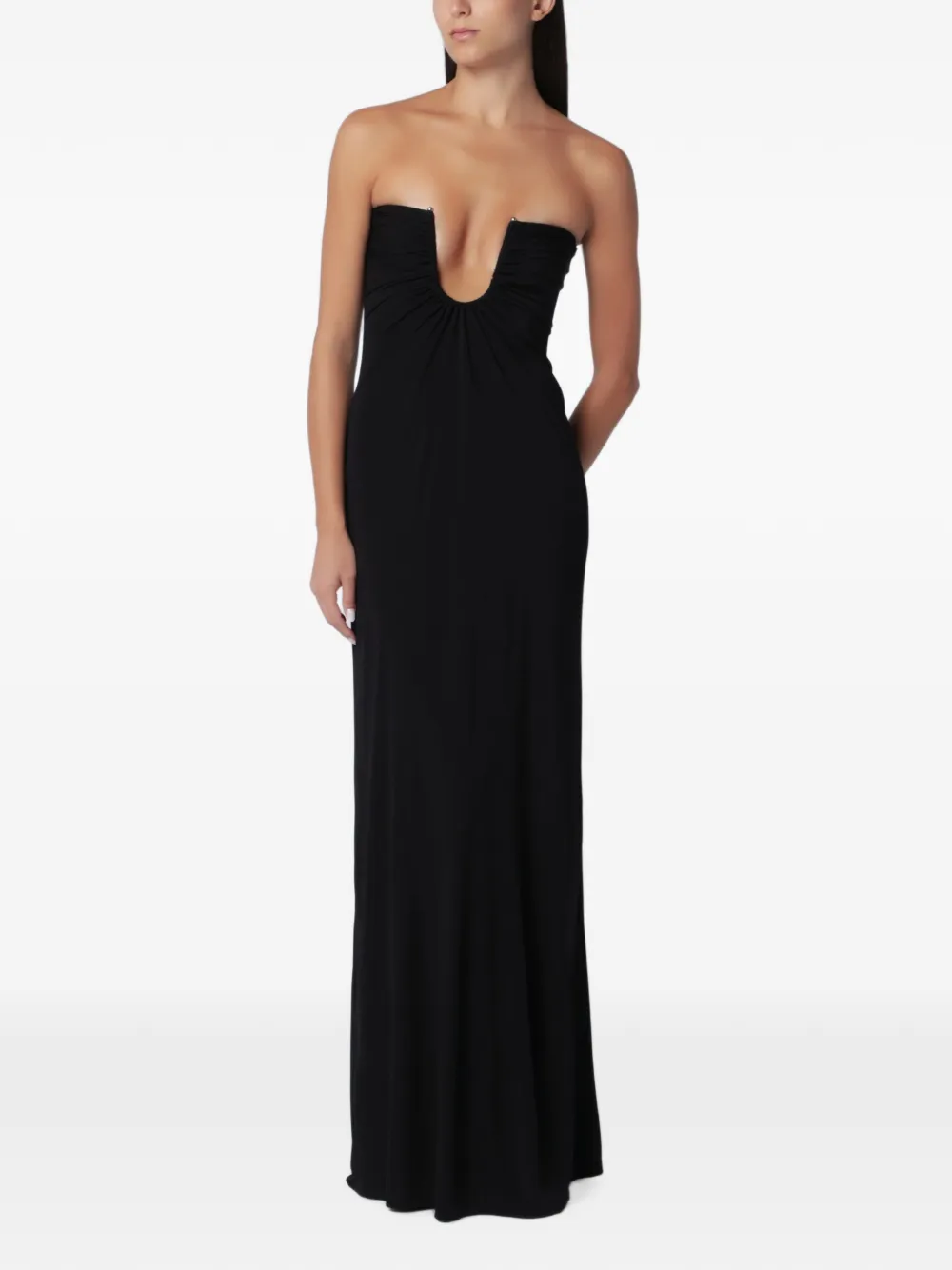 Christopher Esber Arced Palm strapless dress - Nero