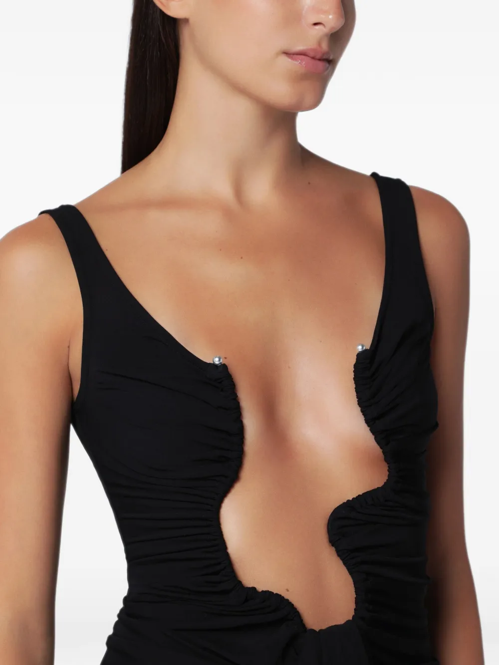 Christopher Esber Salacia gedrapeerde jersey jurk Zwart