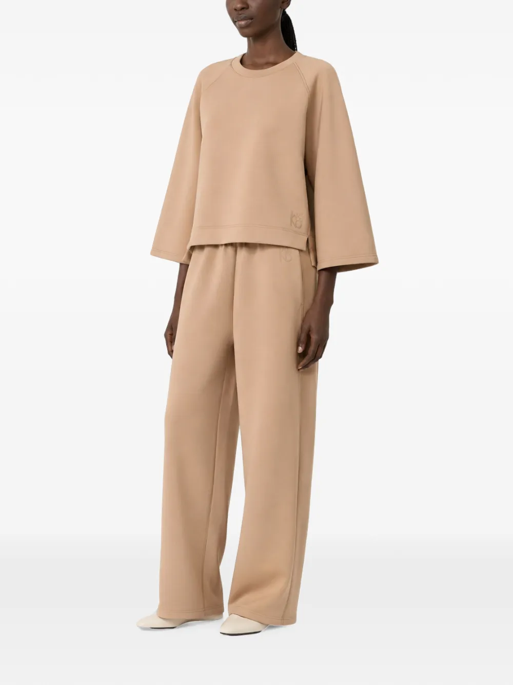 Weekend Max Mara Trui met raglan mouwen en zijsplit Beige