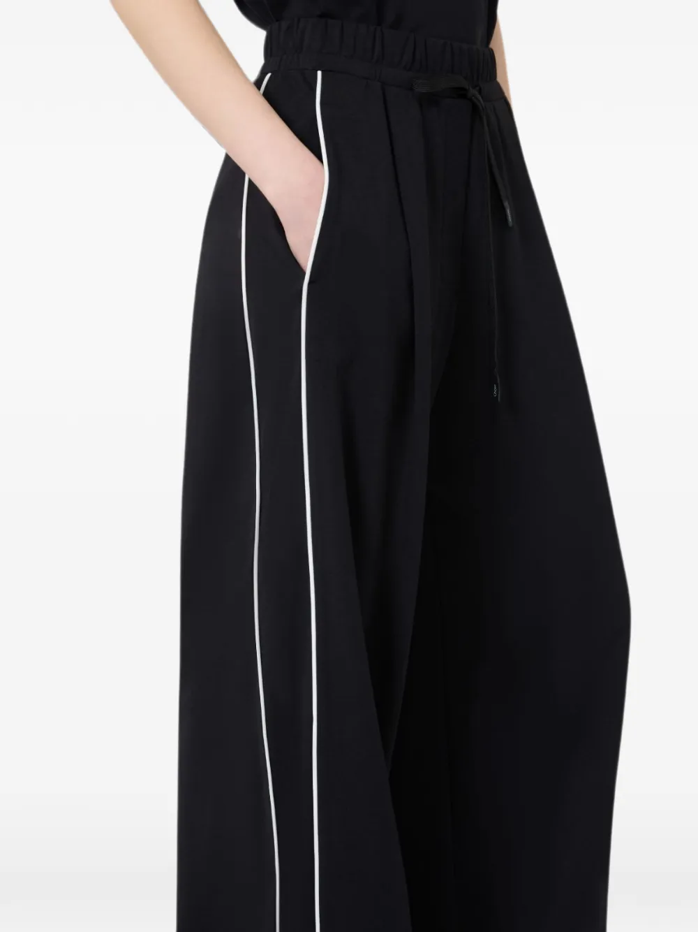 Weekend Max Mara Milano gebreide jersey broek met wijde pijpen Zwart