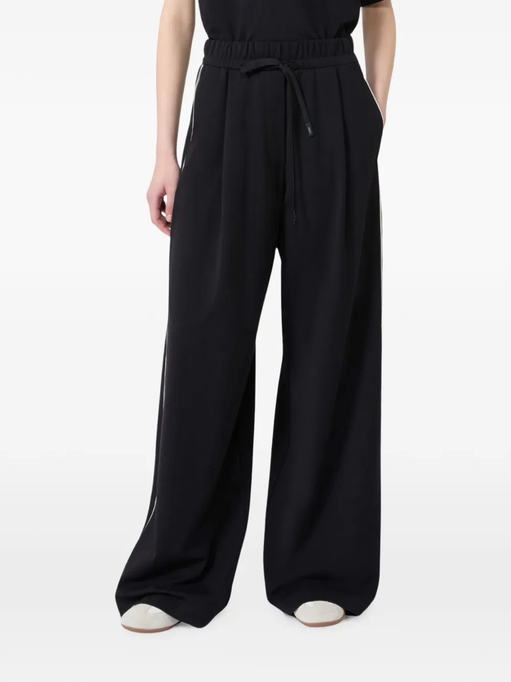 Weekend Max Mara Milano gebreide jersey broek met wijde pijpen Zwart