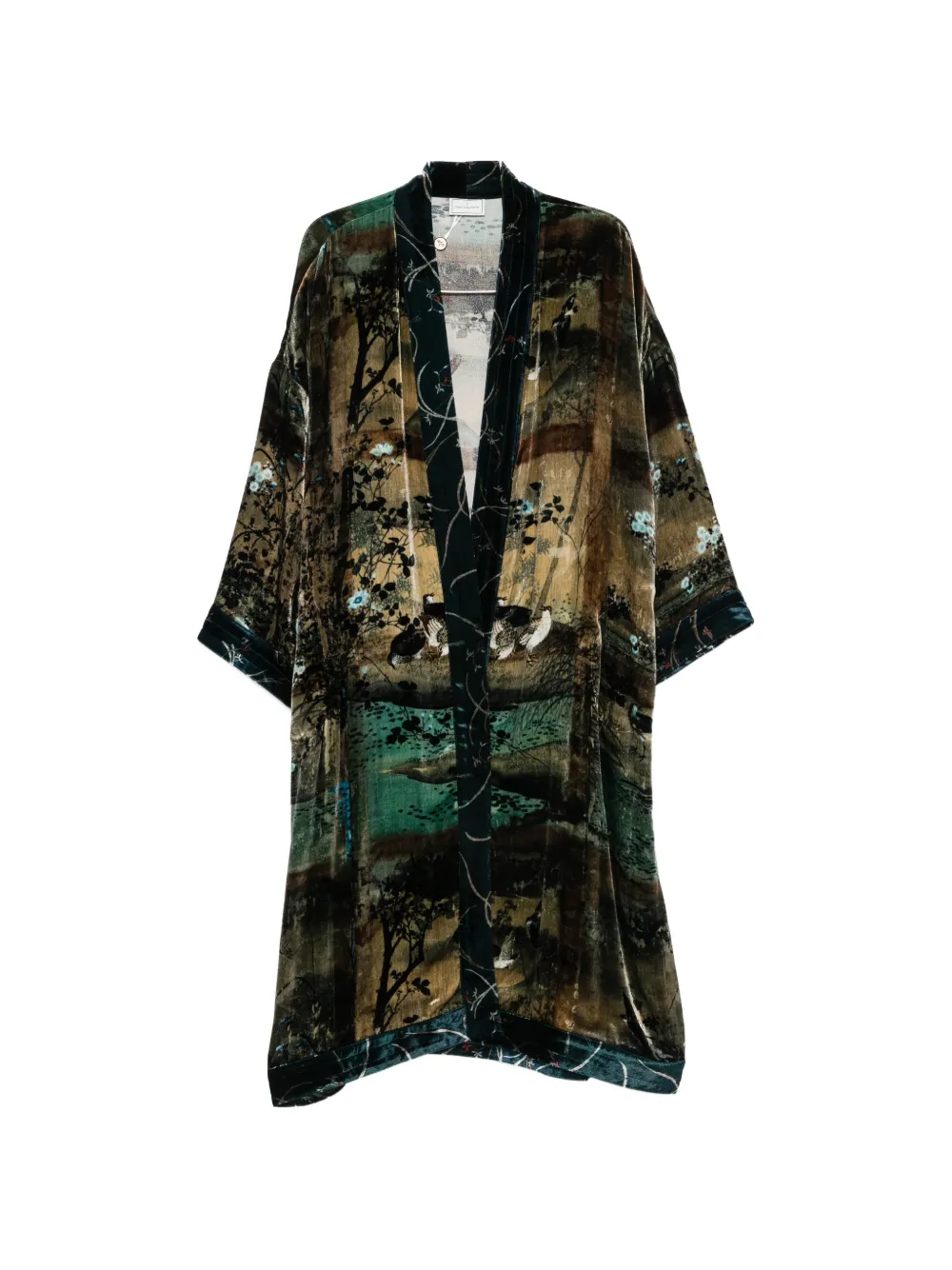 Pierre-Louis Mascia landscape-print velvet coat - Schwarz