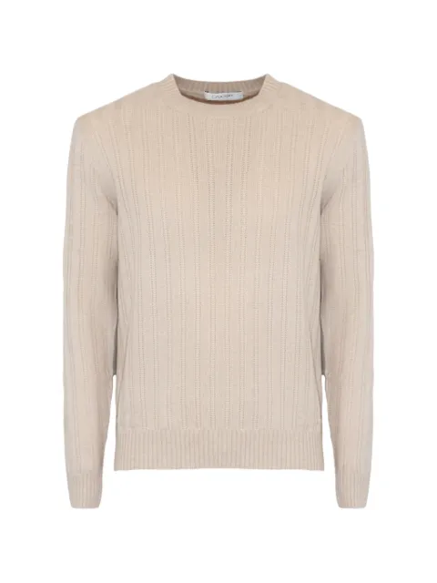 Cruciani jersey de canalé con cuello redondo