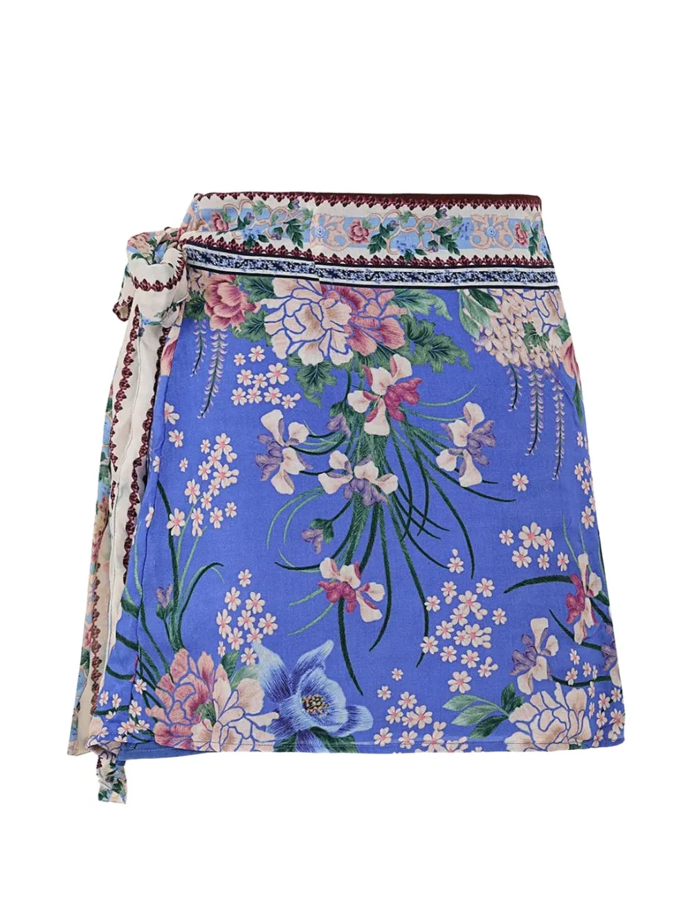 Agua Bendita Ziara floral-print wrap skirt - Blau