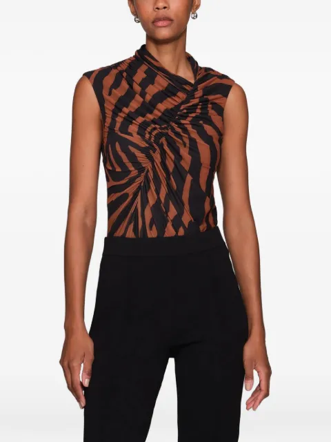 Et Ochs Emilio zebra-print ruched bodie